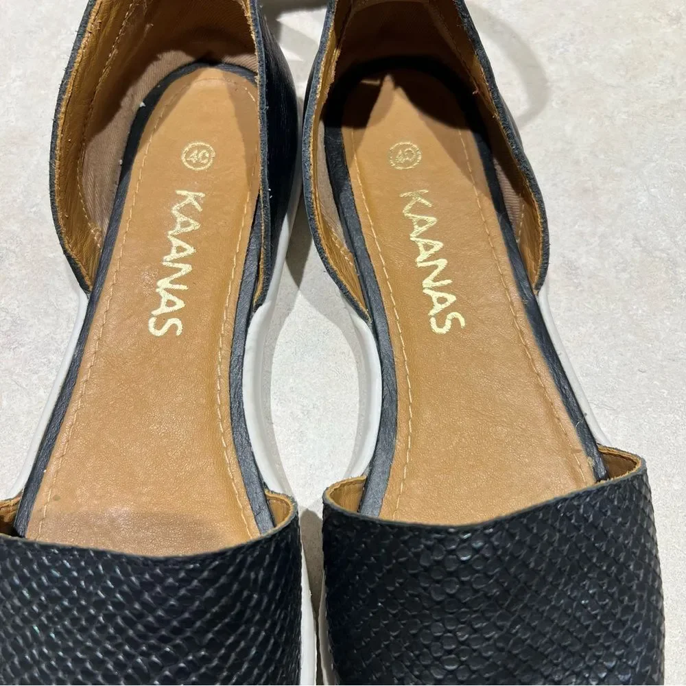 Kaanas St. Thomas Ankle Strap D’Orsay Shoes - Black -‎ Size 40 Espadrille